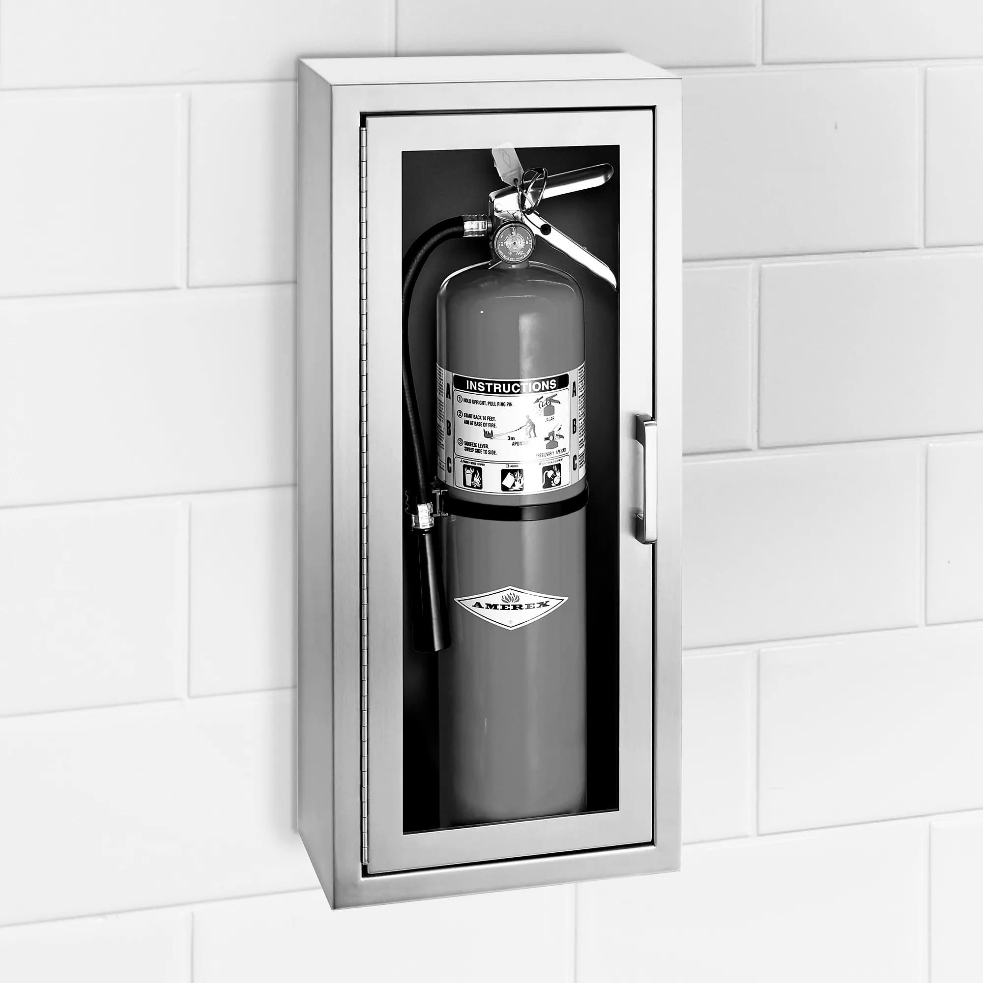Fire extinguisher cabinet installation